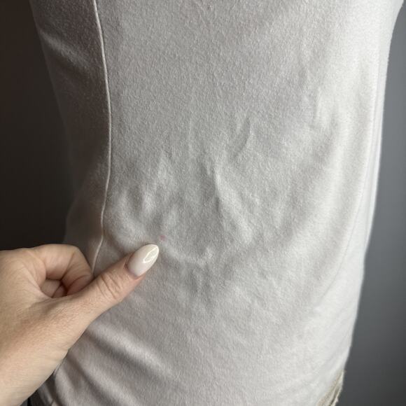 Vintage 90s Y2k Rave Lace Cream Cami Camisole Tank Top Sz Small Fairycore Flaws - Picture 7 of 10